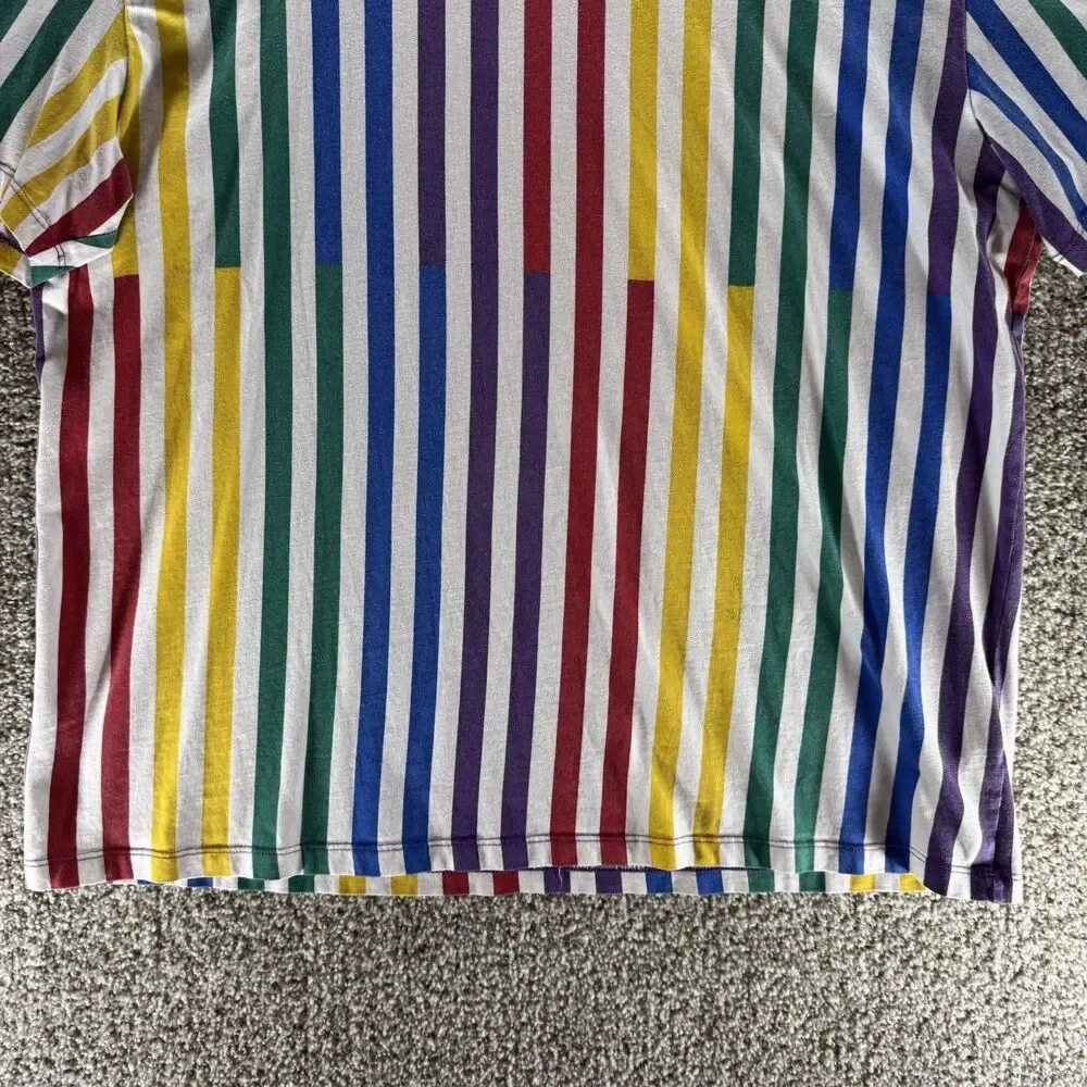 Guess x J Balvin Shirt Mens Extra Large Rainbow Stripes‎ Multicolor Cotton 2020 - Picture 6 of 12